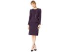 Tahari By Asl Asymmetrical Zip Front Peplum Skirt Suit (eggplant) Women's Suits Sets