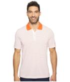 Adidas Golf 2-color Merch Stripe Polo (white/energy) Men's Short Sleeve Pullover