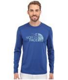 The North Face Long Sleeve Sink Or Swim Rashguard (limoges Blue/mountain Water Color Print (prior Season)) Men's Swimwear