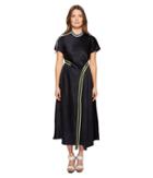 Sportmax Runway Desio Short Sleeve Asymmetrical Front Hem Dress (blue) Women's Dress