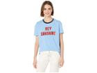 Juicy Couture Hey Sunshine Relaxed Tee (beach Blue) Women's Clothing