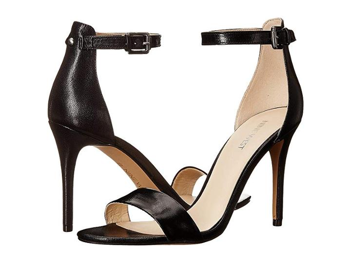 Nine West Mana Stiletto Heel Sandal (black Leather) High Heels