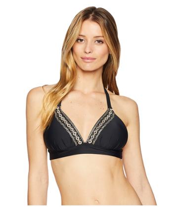 Ella Moss Gilded Age Halter Bikini Top (black) Women's Swimwear