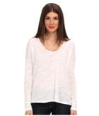 Velvet By Graham & Spencer Brisa02 Textured Knit Top (white) Women's T Shirt