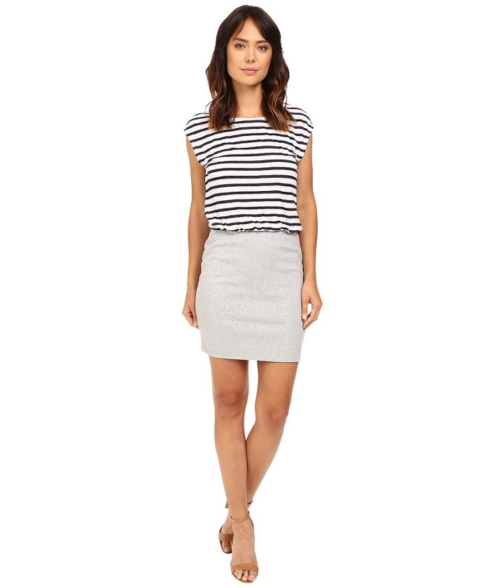 Splendid Venice Stripe Dress (navy/heather Grey) Women's Dress