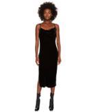 Mcq Midi Camisole Soft Velvet Dress (darkest Black) Women's Dress