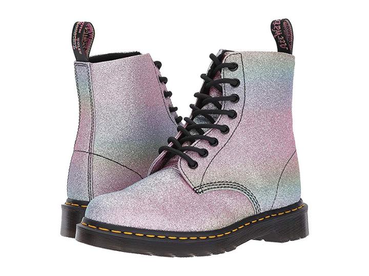 Dr. Martens Pascal Glitter 8-eye Boot (multi Glitter Pu) Women's Boots