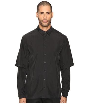 Dbyd Embroidered Back Layered Shirt (black) Men's Clothing