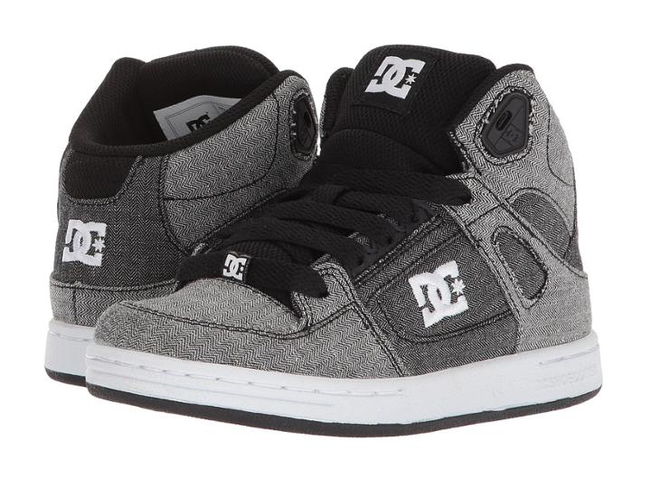 Dc Kids Pure High-top Tx Se (little Kid/big Kid) (grey/white/grey) Boys Shoes