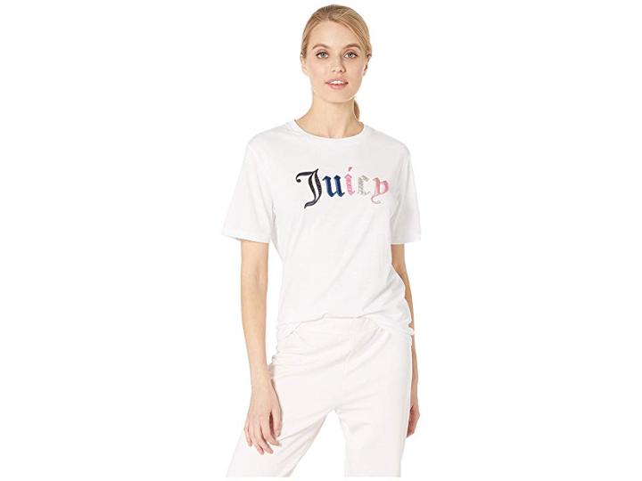 Juicy Couture Juicy Mixed Gothic Tee (white) Women's Clothing