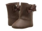 Baby Deer Soft Sole Shimmer Boot With Side Bow (infant) (chocolate) Girls Shoes