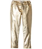 Moschino Kids Pants W/ Logo On Back Pockets (little Kids/big Kids) (gold) Girl's Casual Pants