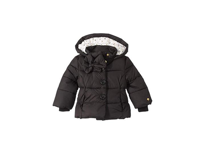 Kate Spade New York Kids Bow Puffer Coat (infant) (black) Girl's Coat