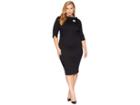 Unique Vintage Plus Size 1960s Stretch Sleeved Lucinda Wiggle Dress (black) Women's Dress