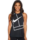 Nike Court Tennis Tank (black/white/white) Women's Sleeveless