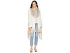 Lauren Ralph Lauren Reversible Fur Collar Ruana (ivory/oatmeal) Women's Clothing