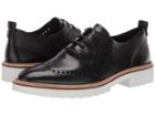 Ecco Incise Tailored Wing Tip (black Calf Leather) Women's Lace Up Wing Tip Shoes