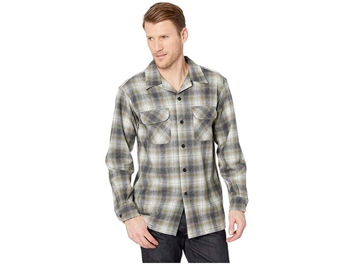 Pendleton Board Shirt Classic Fit (grey/cream Ombre) Men's Short Sleeve Button Up