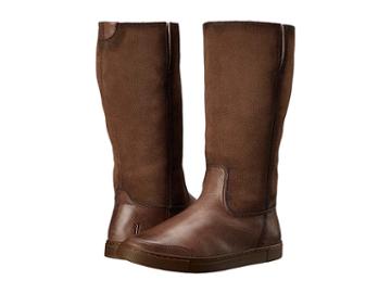 Frye Gemma Tall Shearling (grey Soft Vintage Leather/oiled Suede) Cowboy Boots