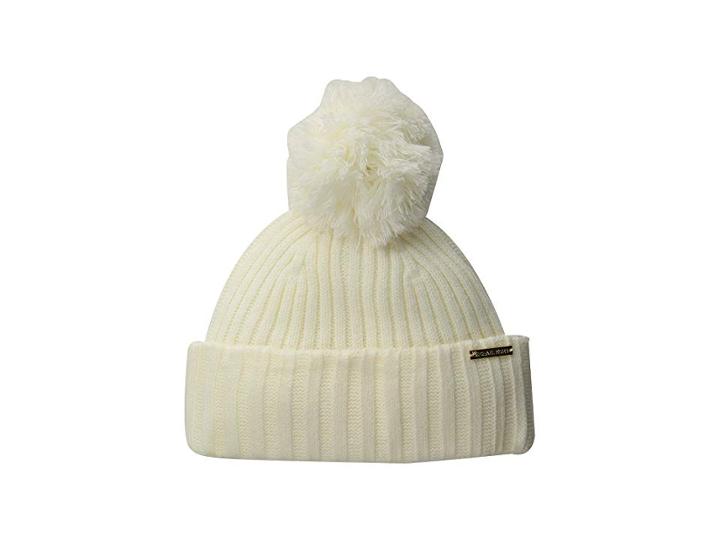 Michael Michael Kors Rib Cuff Hat (cream/gold) Cold Weather Hats