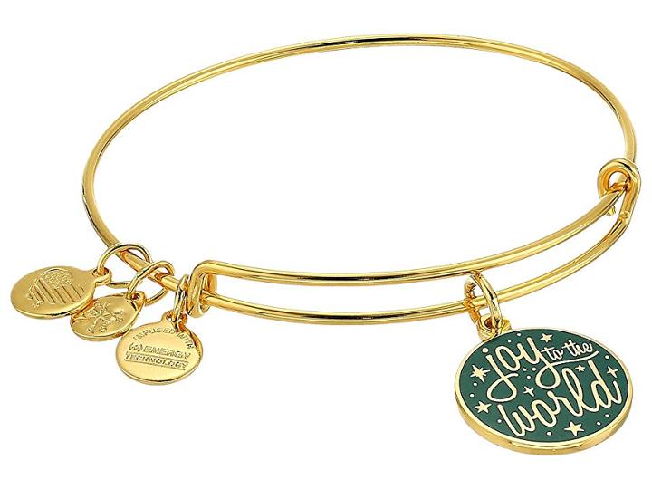 Alex And Ani Words Are Powerful Joy To The World Bangle (shiny Gold) Bracelet