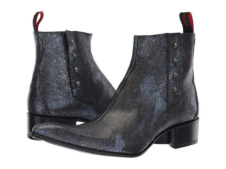 Jeffery-west Rochester Terence Skulls Zip Boot (eyes Blue) Men's Zip Boots
