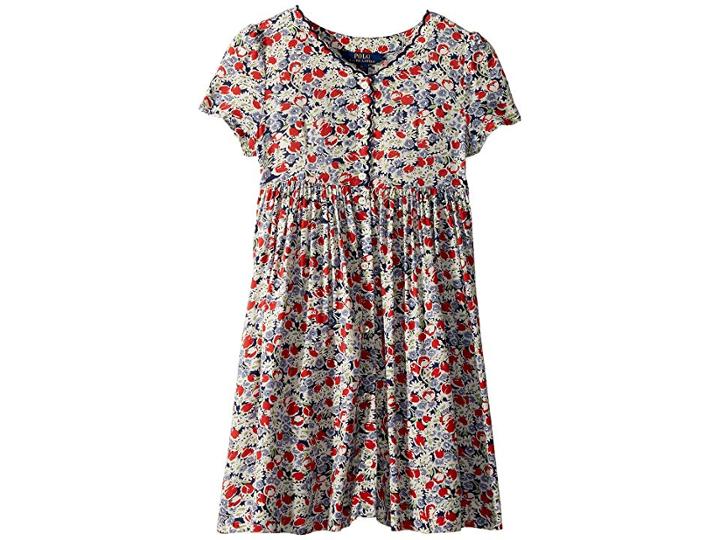 Polo Ralph Lauren Kids Floral Button-front Dress (little Kids) (madaket Beach Floral) Girl's Dress