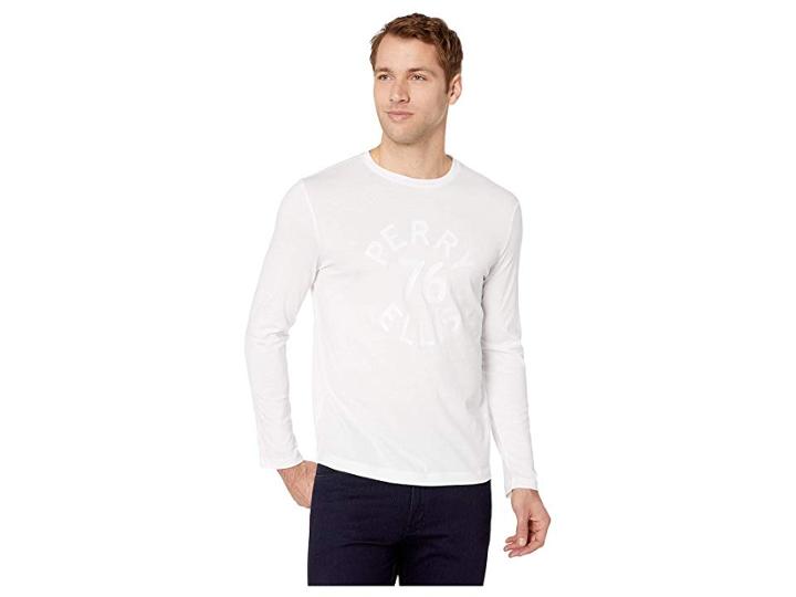 Perry Ellis Pima Logo Crew (bright White) Men's T Shirt