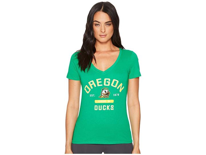 Champion College Oregon Ducks University V-neck Tee (kelly Green) Women's T Shirt