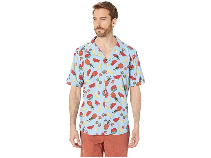 U.s. Surf Club Fruit Party Print Shirt (terry Blue) Men's Clothing