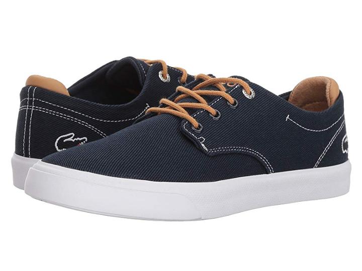 Lacoste Kids Esparre (big Kid) (navy/light Tan) Boy's Shoes