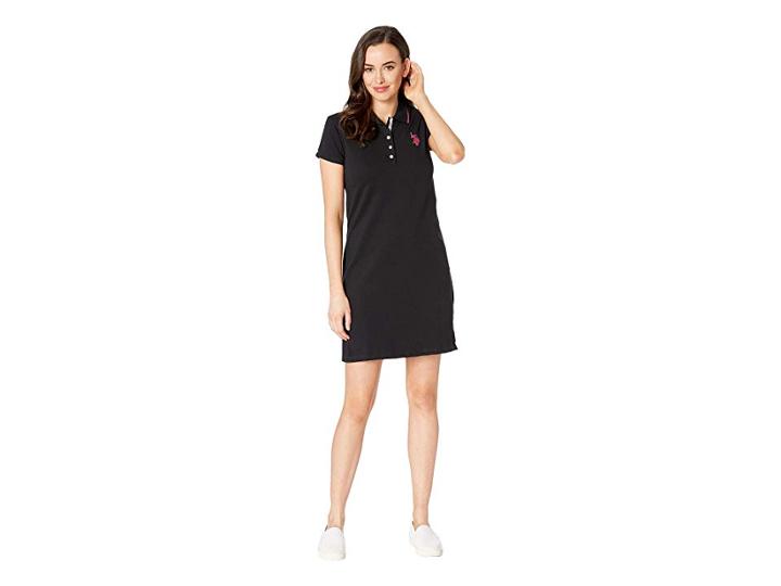 U.s. Polo Assn. Plain Polo Dress (anthracite) Women's Dress