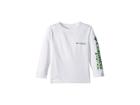 Columbia Kids Terminal Tackle Long Sleeve Tee (toddler) (white/clean Green) Girl's T Shirt