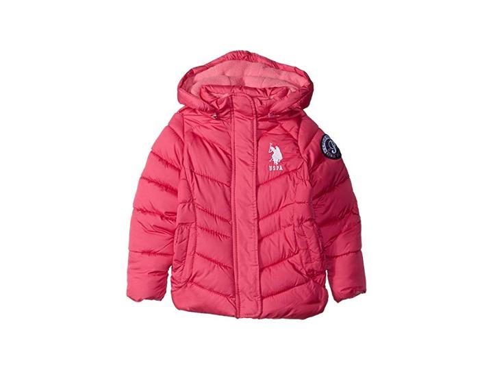 U.s. Polo Assn. Kids Bubble Jacket (little Kids) (fuchsia/purple) Girl's Coat