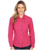 Jack Wolfskin Centaura Flex Shirt (azalea Red Checks) Women's Clothing