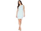 Maggy London Catalina Crepe Tiered Ruffle Sheath Dress (powder Blue) Women's Dress