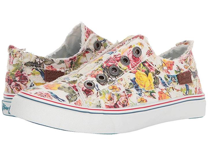 Blowfish Play (off-white Washed Mystic Garden Stretch) Women's Lace Up Casual Shoes