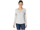 Ariat Glimmer Varsity Henley (heather Grey) Women's Long Sleeve Pullover