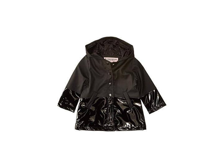 Urban Republic Kids Raincoat Anorak Jacket (infant/toddler) (black) Girl's Coat