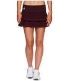 Adidas Advantage Layered Skirt (dark Burgundy/clear Onix) Women's Skirt