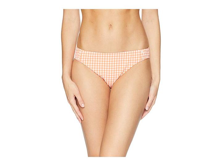 Nanette Lepore Capri Gingham Charmer Bikini Bottom (apricot) Women's Swimwear