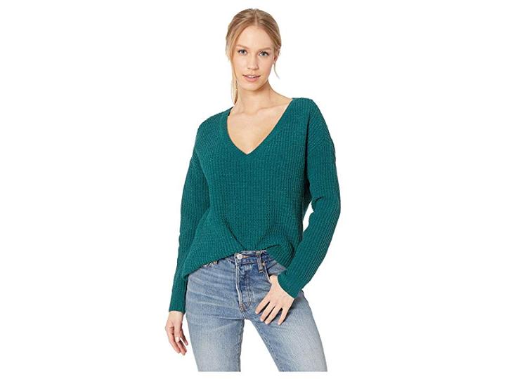 Bb Dakota Cool Runnings V-neck Sweater (winter Green) Women's Sweater