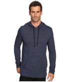 Michael Stars Long Sleeve Hoodie (navy) Men's Sweatshirt