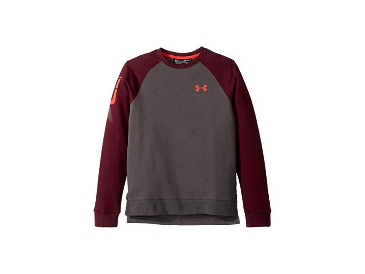 Under Armour Kids Rival Crew (big Kids) (charcoal/radio Red) Boy's Clothing