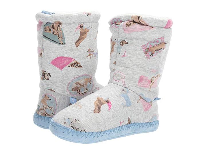 Joules Homestead (gray Sleeping Dogs) Women's Slippers