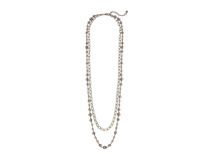 Lauren Ralph Lauren Smokey Quartz 2-in-1 Strand Necklace (gold/smokey) Necklace