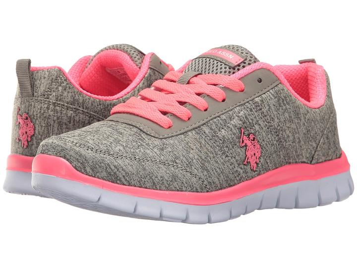 U.s. Polo Assn. Cece (grey Heather Jersey/hot Pink) Women's Shoes