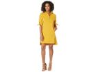 Eci Solid Poly Cotton Twill Dress W/ Sleeve Detail (mustard) Women's Dress