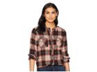 Volcom Getting Rad Plaid Long Sleeve (black Plaid) Women's Clothing