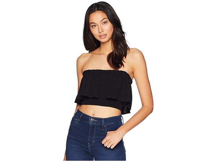 Flynn Skye Fiona Crop (black Rayon) Women's Clothing